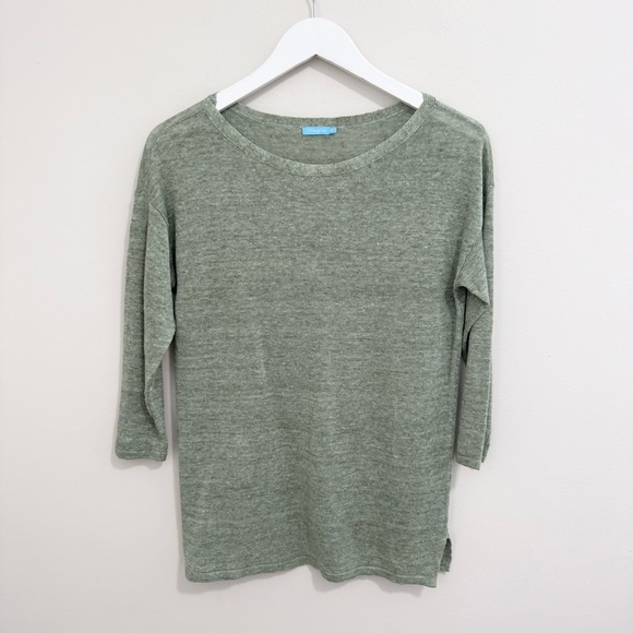 J. McLaughlin Green 100% Linen Top - Picture 2 of 6